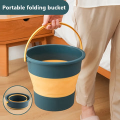 17L Folding Bucket Outdoor Fishing Bucket Portable Thickened Plastic Bucket