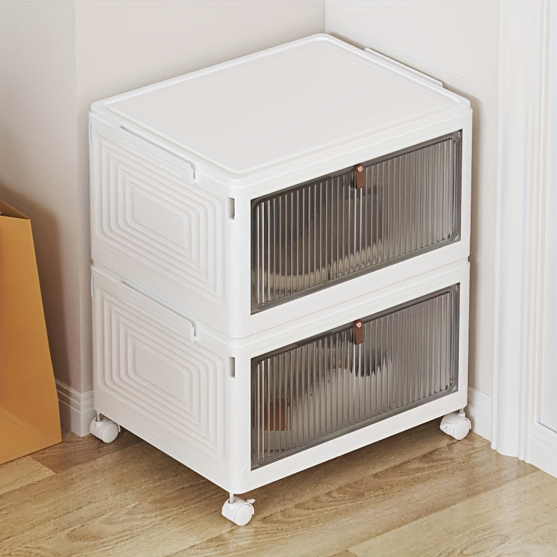 Foldable Storage Box With Lid & Wheels - Home Organizing & Storage