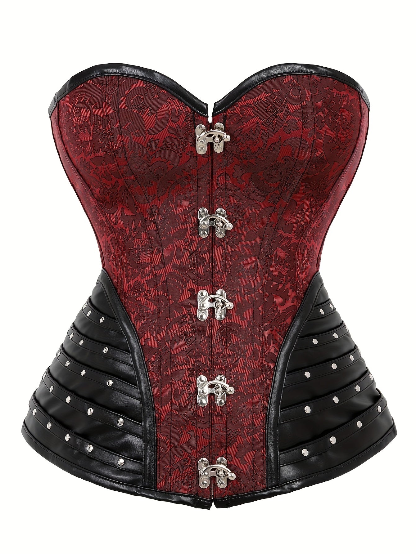 Gothic Strapless Corset Bustier Tummy Control Lace Up Jacquard Body Shaper