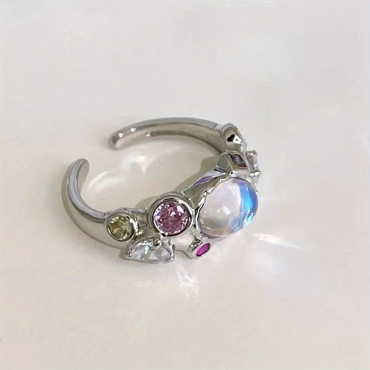 Y2k Moonstone Dazzling Ring for Girls - Daily Outfits Party Accessory