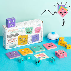 Magic Face Changing Wooden Cube Building Blocks Set