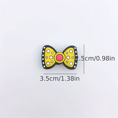 12pcs Bowknot Shape Shoe Charm PVC Rubber Shoe Buckle Clogs DIY Accessories