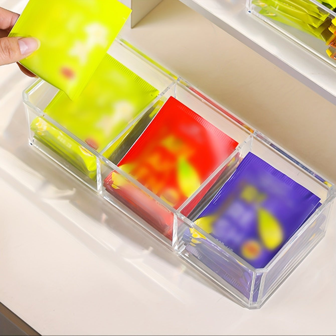 Portable 3 Grids Desktop Storage Box Acrylic Makeup Cotton Holder