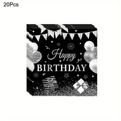 24pcs 18th Birthday Party Supplies Paper Plates Cups Napkins Party Tableware