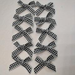 Pack Of 10 DIY Plaid Handknotted Mini Bow Ribbon
