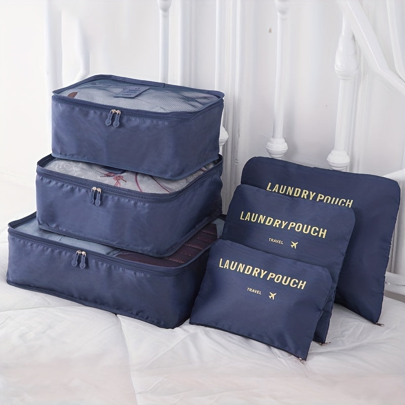 6 Pcs Letter Pattern Bag Sets, Various Sizes, Dustproof Packaging Cubes