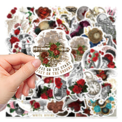 50pcs Steampunk Rose Waterproof Sticker Toy Refrigerator Water Cup Decoration