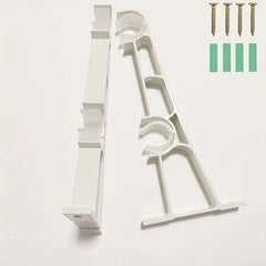 2pcs Aluminum Double Rod Curtain Bracket with Screws Heavy Duty Thickened Alloy