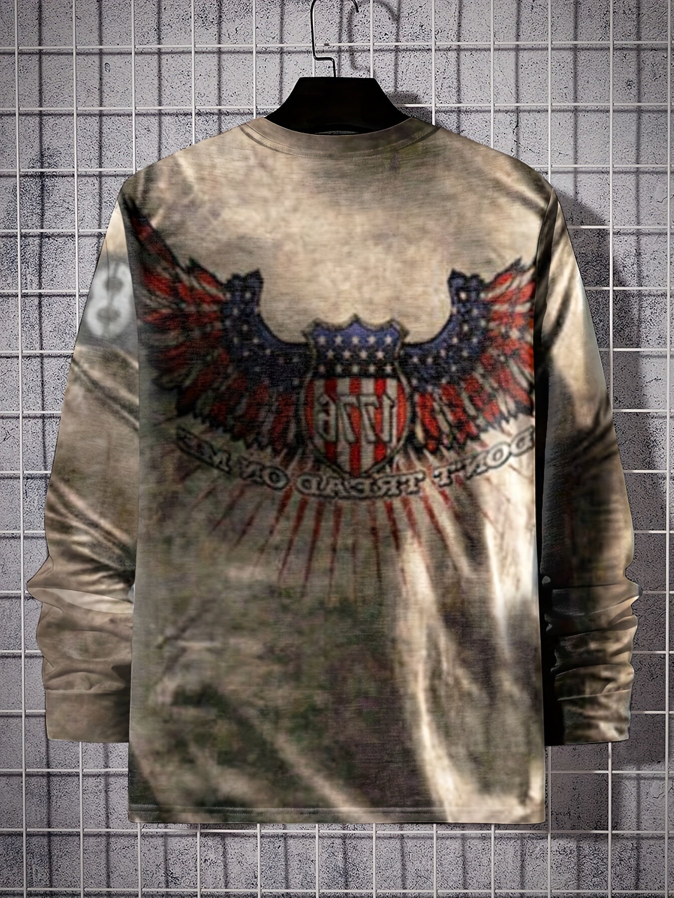 Wings Pattern Print Men's Long Sleeve Tee - Stylish Autumn Clothing