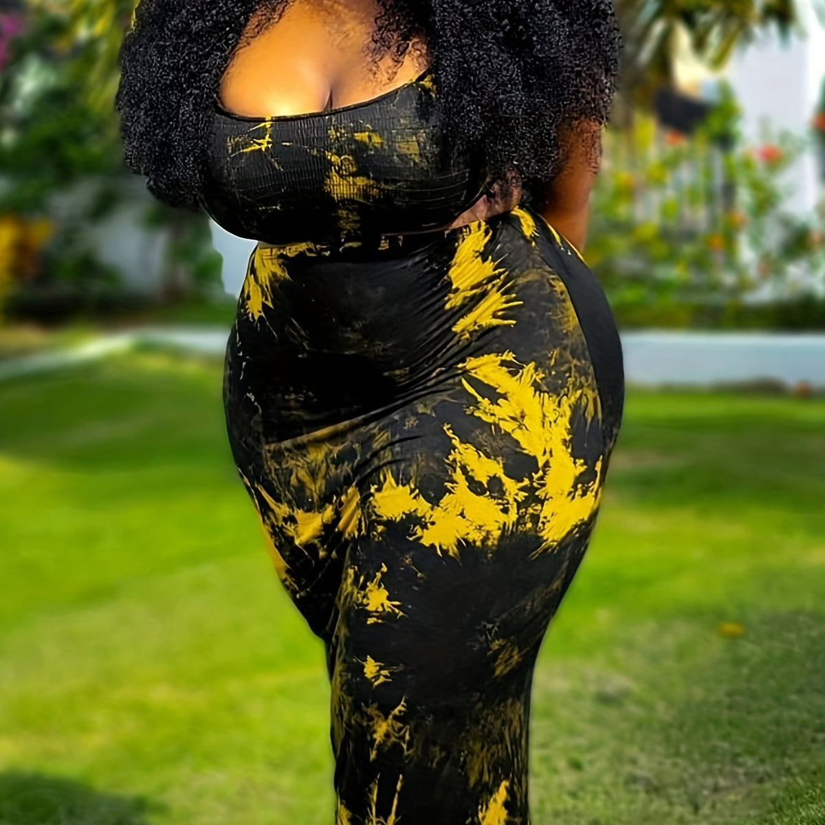  Tie Dye Cut Out Bodycon Dress