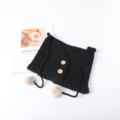 Warm Button Dual use Scarf Hat for Autumn and Winter