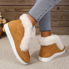 Plush Thermal High Top Slip On Ankle Boots Winter Snow Boots