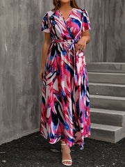  Casual Dress Women's Plus Allover Print Maxi Dress