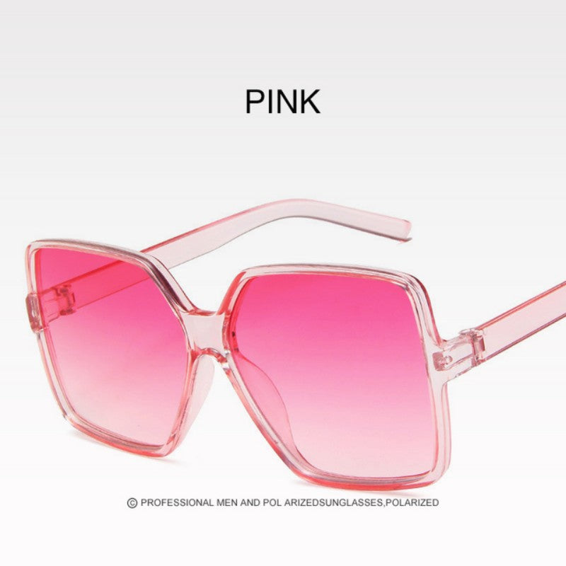 Square Frame Polarized Sunglasses Gradient Lens Vintage Eyewear