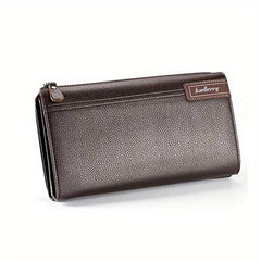 Men's Long Leather Wallet Clutch Business Handbag