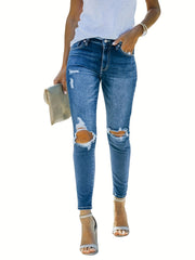  High Stretch Ripped Skinny Jeans for Women