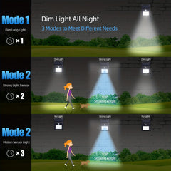 2pcs Motion Sensor Solar Light Waterproof Outdoor Garden Lights