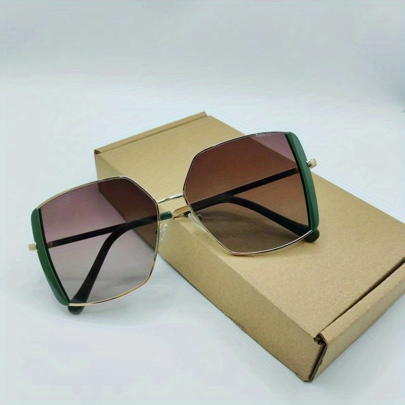 Oversized Cat Eye Sunglasses Gradient Lens Geometric Frame Shield UV400