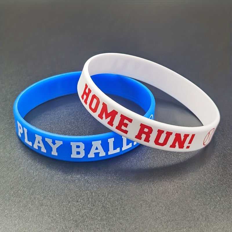 Baseball Silicone Bracelets Rubber Band Wristbands Inspirational
