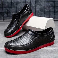 Men's Low Top Slip On Rain Boots Waterproof Casual Shoes