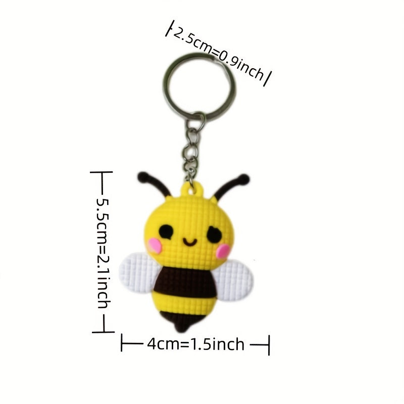 Cute Cartoon Bee Keychain Pendant Girl Bag Purse Keychain Insect Key Ring