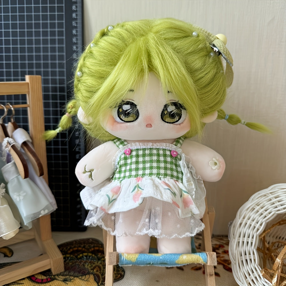 Doll Clothes Set Green Bow Tie Headwear Dress Collection Accessories