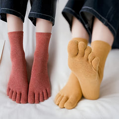 Cotton Crew Toe Socks for Running Women