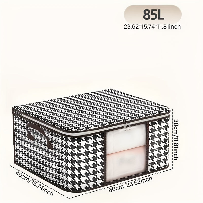 Houndstooth Quilt Storage Bag Handheld Lightweight Clothes Quilt Bag