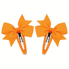 Solid Bow Snap Clip Sweet Hair Clip Style Hair Clip for Side Hair Bang Braids