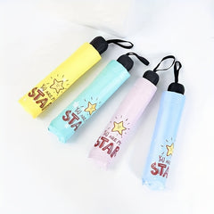 8 Ribs Star Print Umbrella Sunshade Manual Umbrella