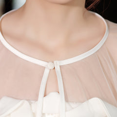 Sheer Lace Trimmed Shawl for Dresses