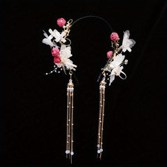 Chinese Style Hairband With Tassel Butterfly Flower Holiday Jewelry
