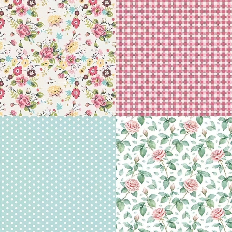 Flower Themed Single Sided Pattern Paper for DIY Albums & Scrapbooks