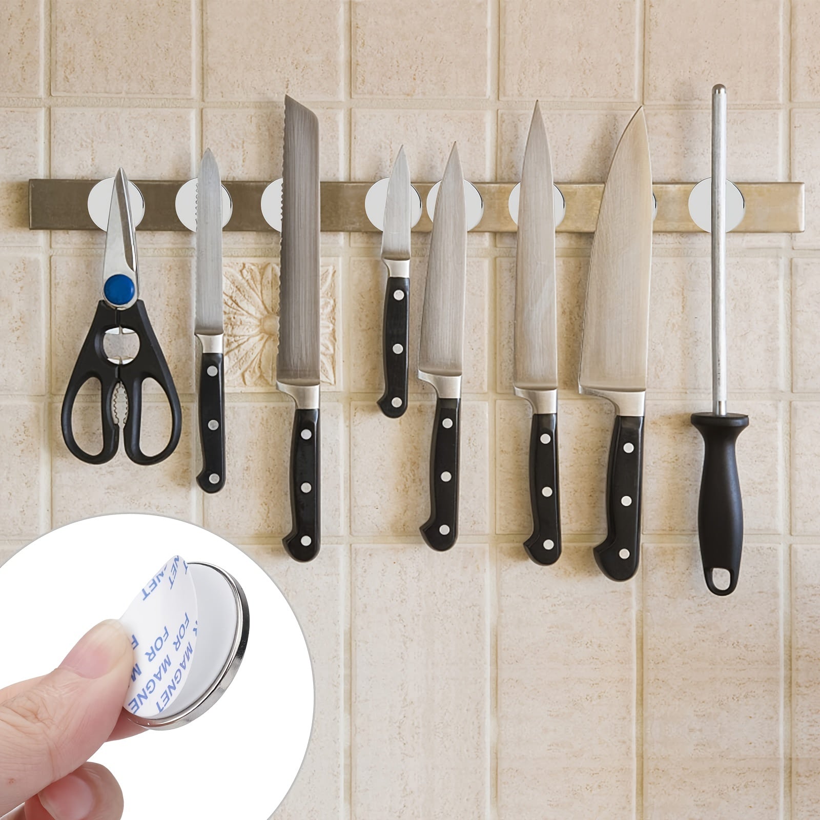 4pcs Heavy Duty Strong Rare Earth Magnets Adhesive Backing 1.26in x 1.8in