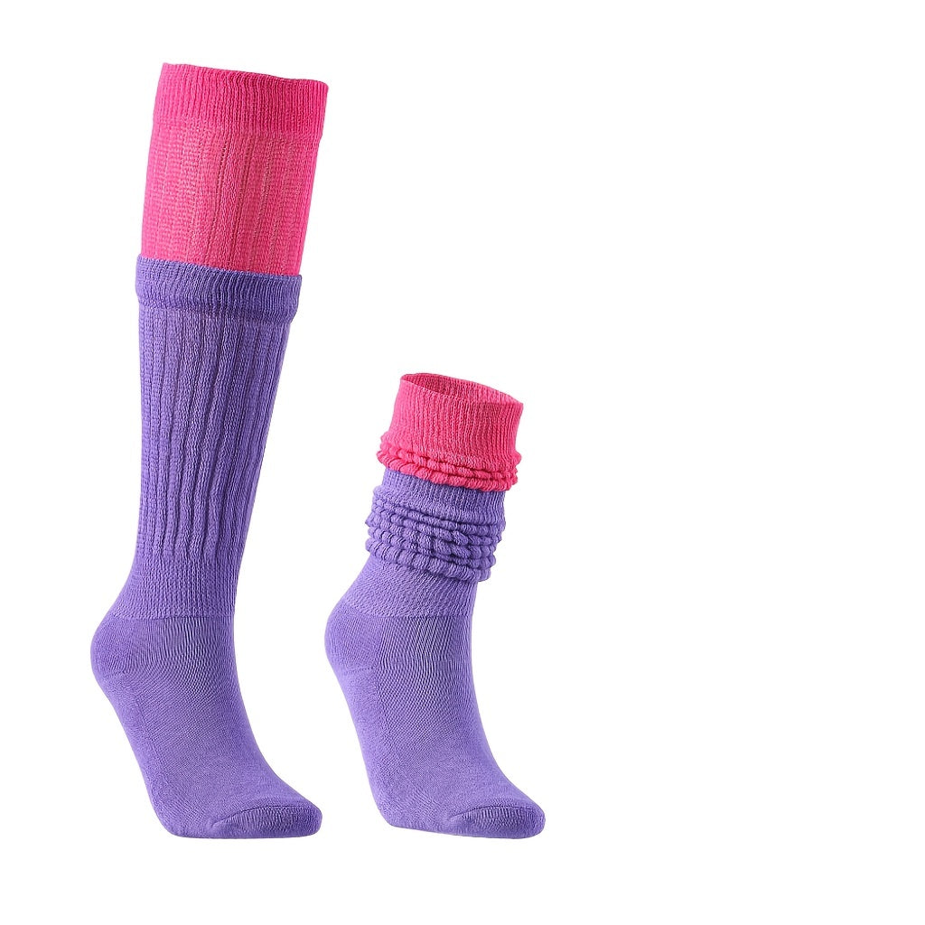 3 Pairs Colorblock Crew Socks Women's Stockings