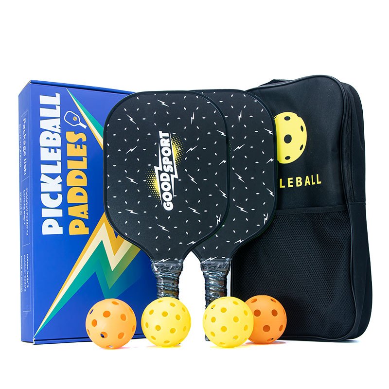 2 Pcs Pickleball Rackets, Cushion Grip, 4 Balls Set