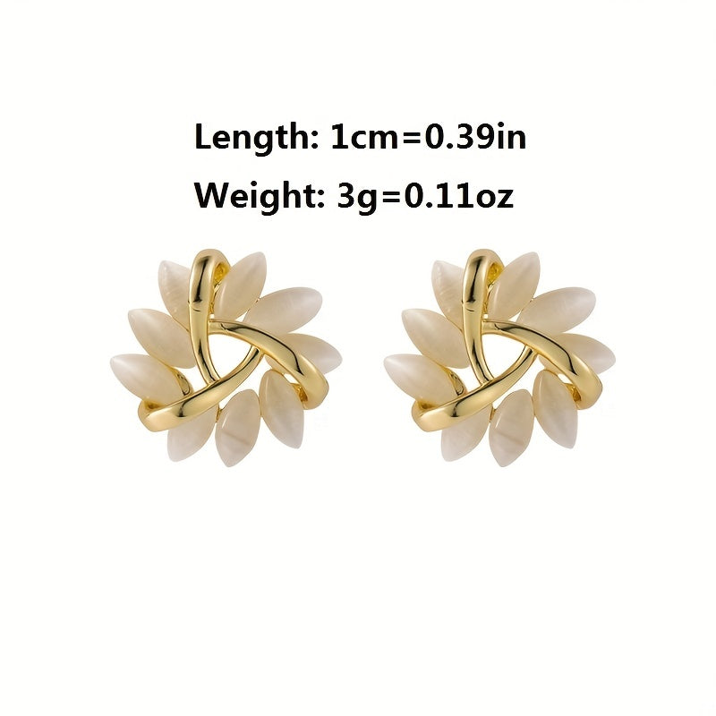 Geometric Triangular Opal Earrings Women's Niche Earrings Gift