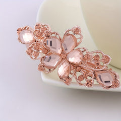 Glitter Crystal Flower Leaf Hair Clip for Women Girls