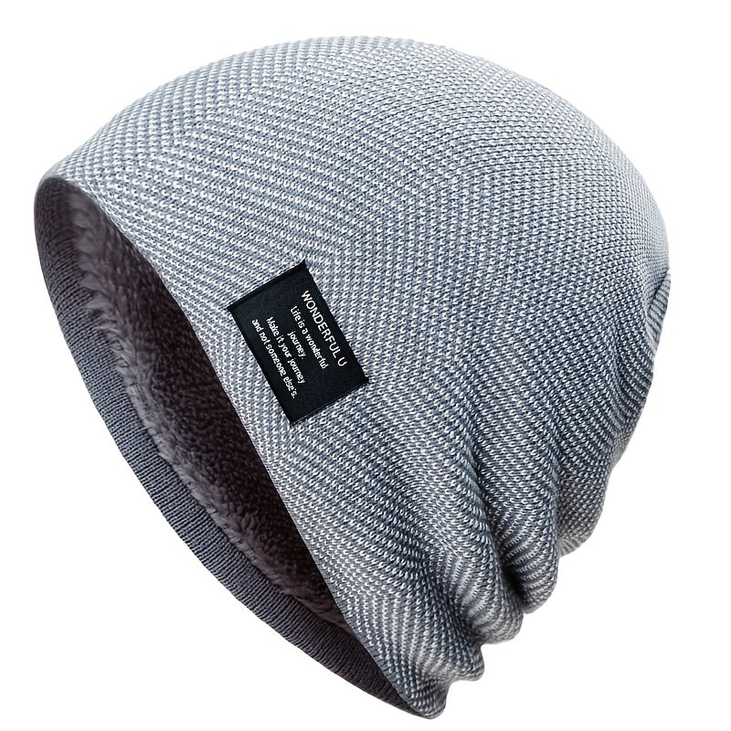 Plus Velvet Knitted Beanie Winter Outdoor Windproof Hat
