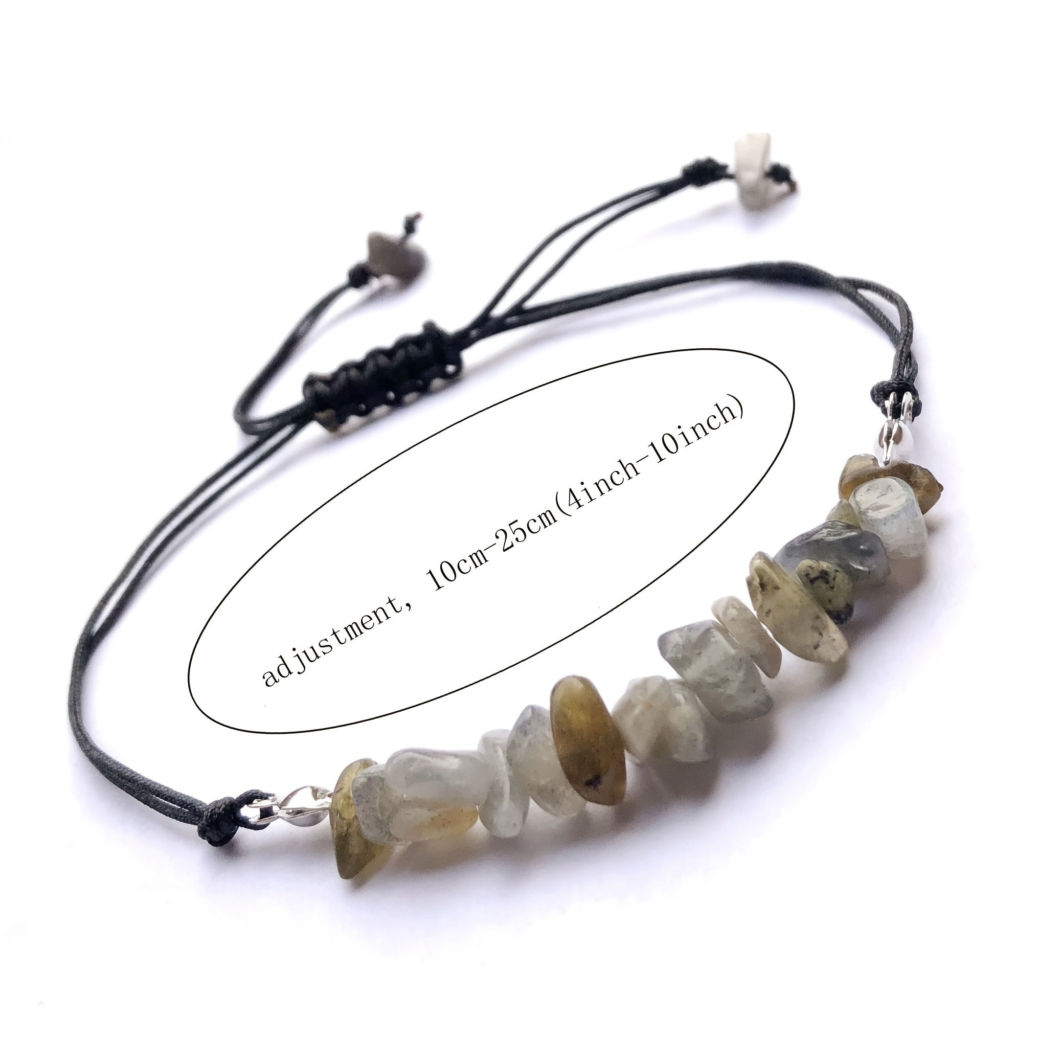 Miniy Stone Woven Bracelet Natural Stone Beads Braided Rope Stone Bracelet