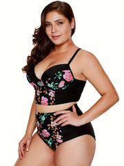  Floral Print Molded Cup Bikini Set