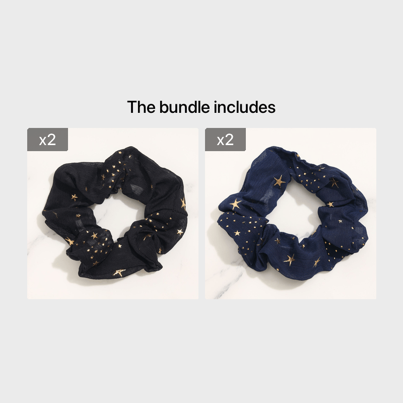 Star Hair Scrunchies Elastic Hair Bands Ponytail Hair Ties