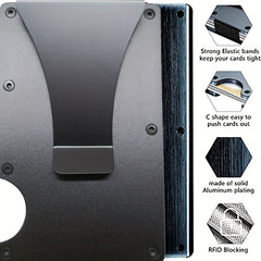 RFID Aluminum Money Clip Wallet Slim Metal Card Holder Front Pocket Wallet
