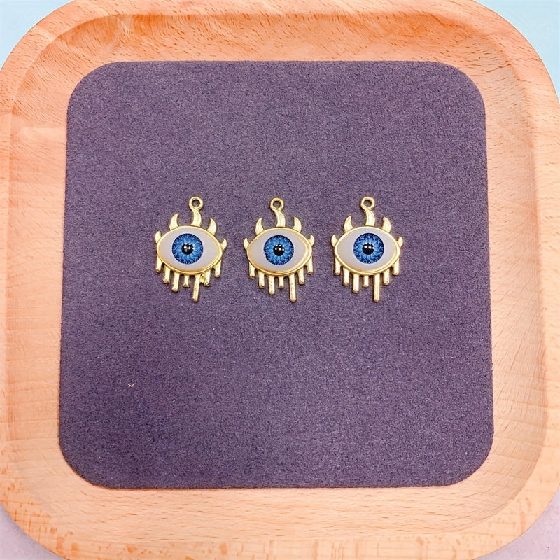 24mm Golden Evil Eyes Flame Pendant DIY Necklace