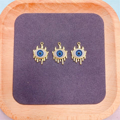 24mm Golden Evil Eyes Flame Pendant DIY Necklace