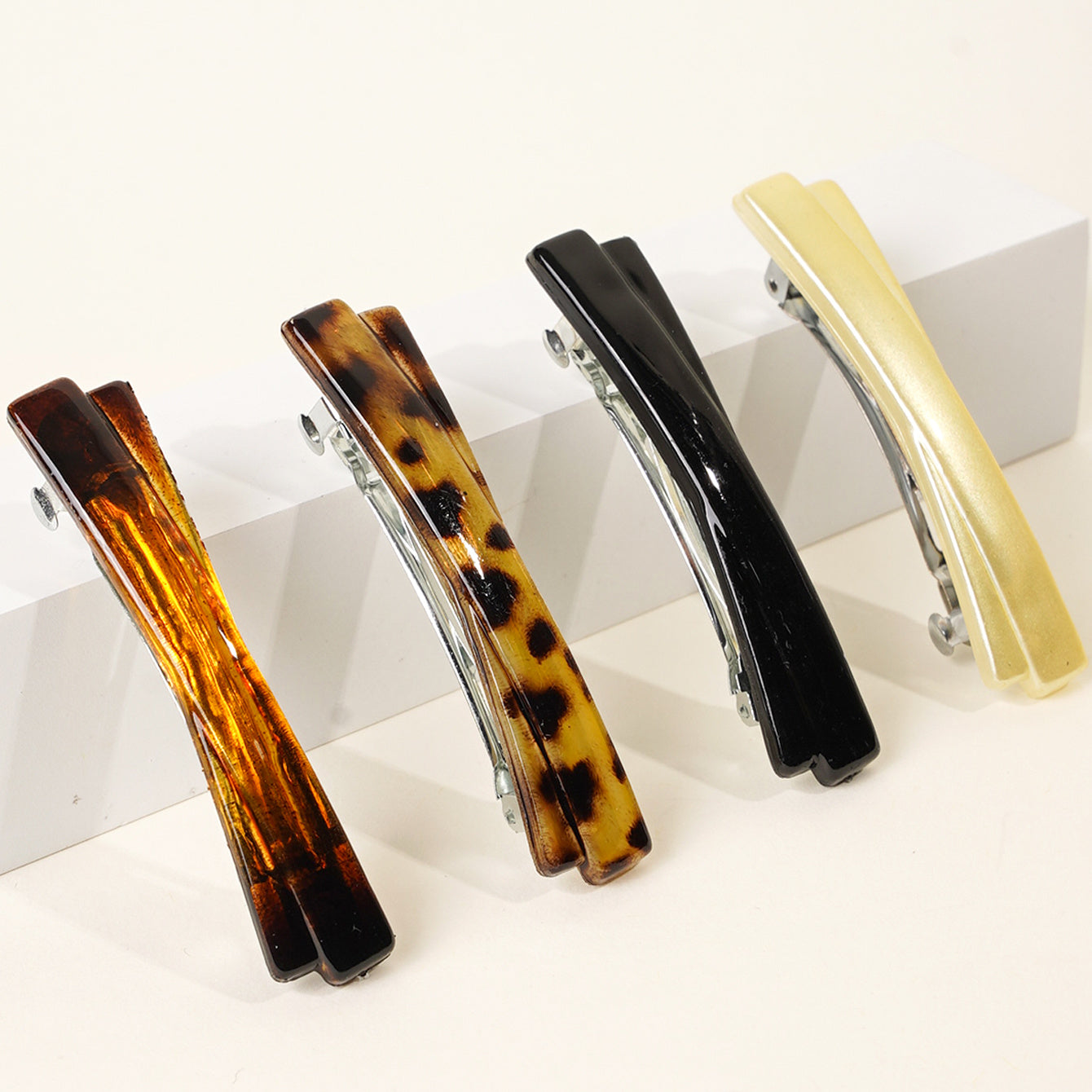Leopard Print Barrette Metal Hair Pins Tortoise Shell Hair Clips For Women
