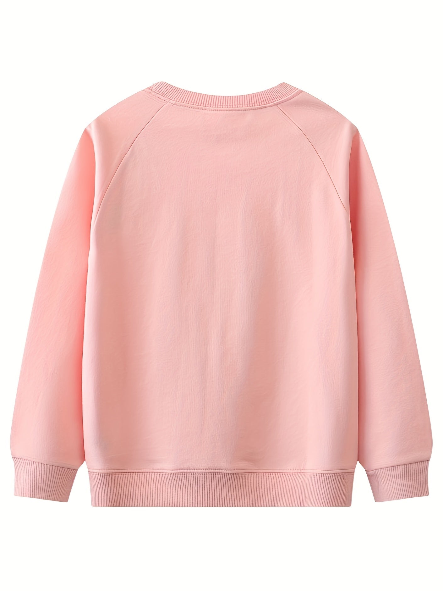 Girls Sweatshirt Pony Embroidery Graphic Comfort Fit Long Sleeve Top