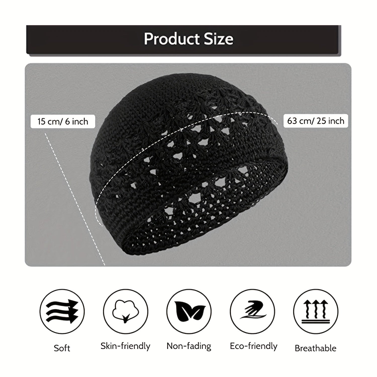 Hip Hop Knitted Beanie Hollow Crochet Beanie Elastic Hat