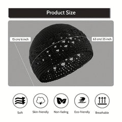 Hip Hop Knitted Beanie Hollow Crochet Beanie Elastic Hat