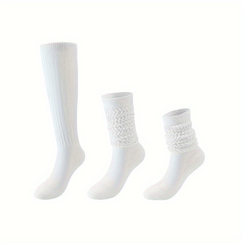 Women's Solid Calf Socks Warm & Comfy Knee High Stockings